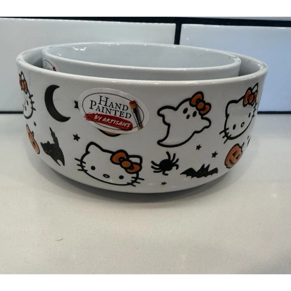 2024 Sanrio Hello Kitty Halloween Ceramic Food Storage Lot Of 2 Bowls Set NEW! - Picture 4 of 5